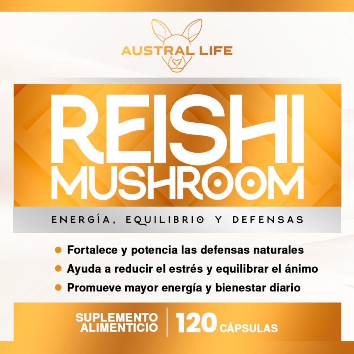 GENERICO - Reishi Mushroom 1000mg – 120 Cápsulas-Austral Life