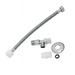 GENERICO - Kit Flexible 12 X 30cm + Llave Angular De Paso Aceroinox