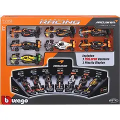 BBURAGO - BURAGO 38169 1-43 MALAREN RACE FORMULA 7 CARS IN MODEL STAND