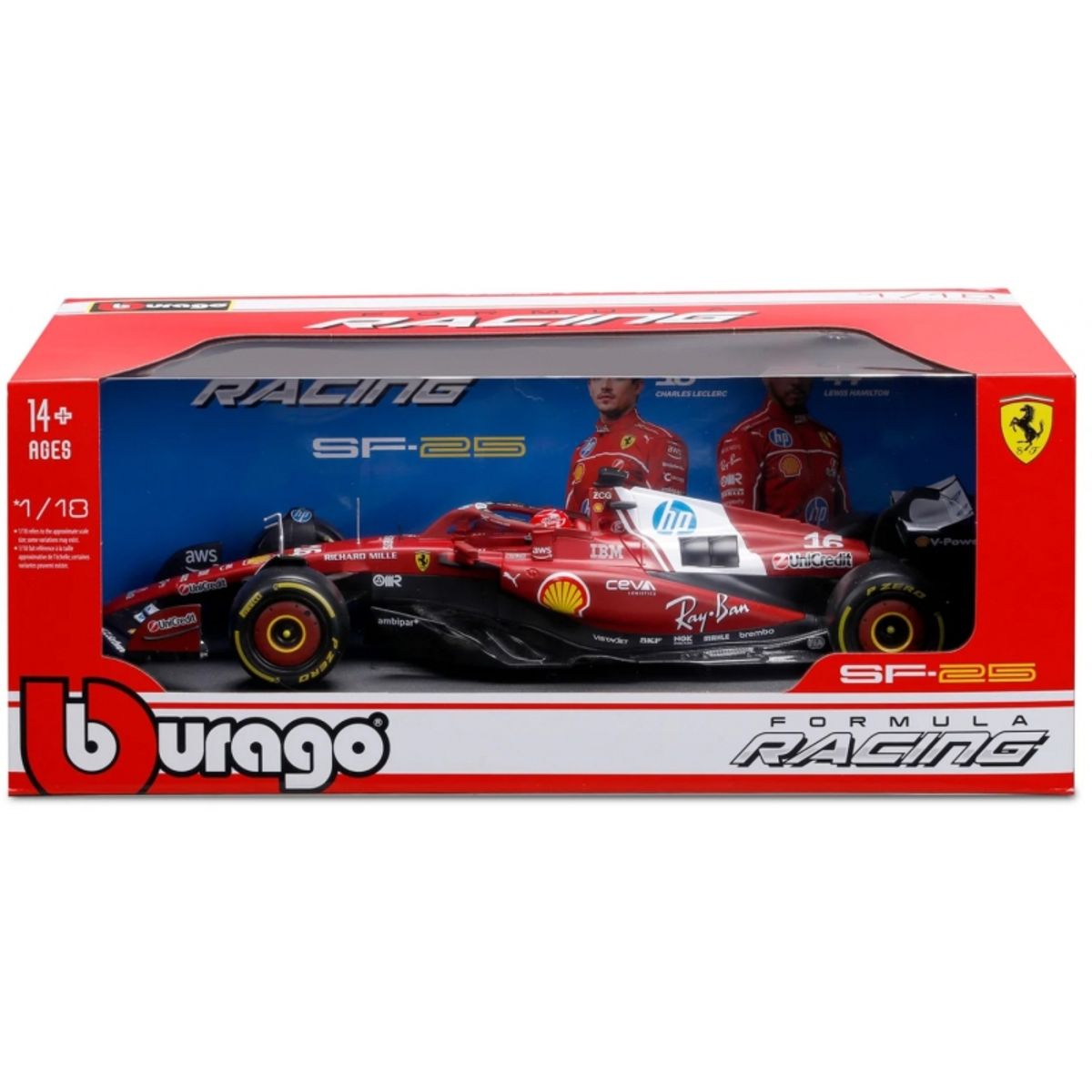BBURAGO - BURAGO 16816 1-18 FERRARI 2025 SEASON CAR LECLERC 16