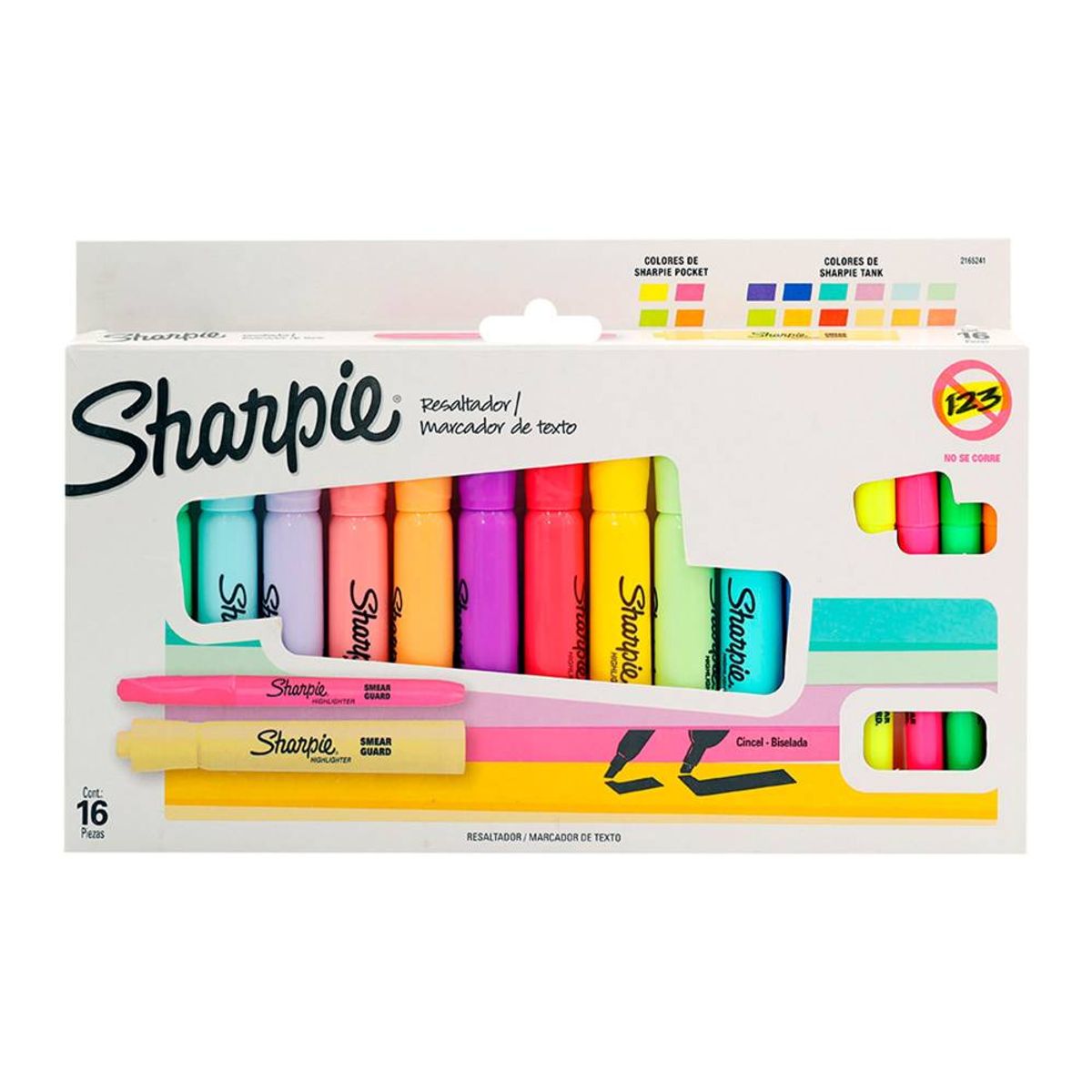 SHARPIE - Destacadores Sharpie Tank Tonos Pasteles Set 16 Colores
