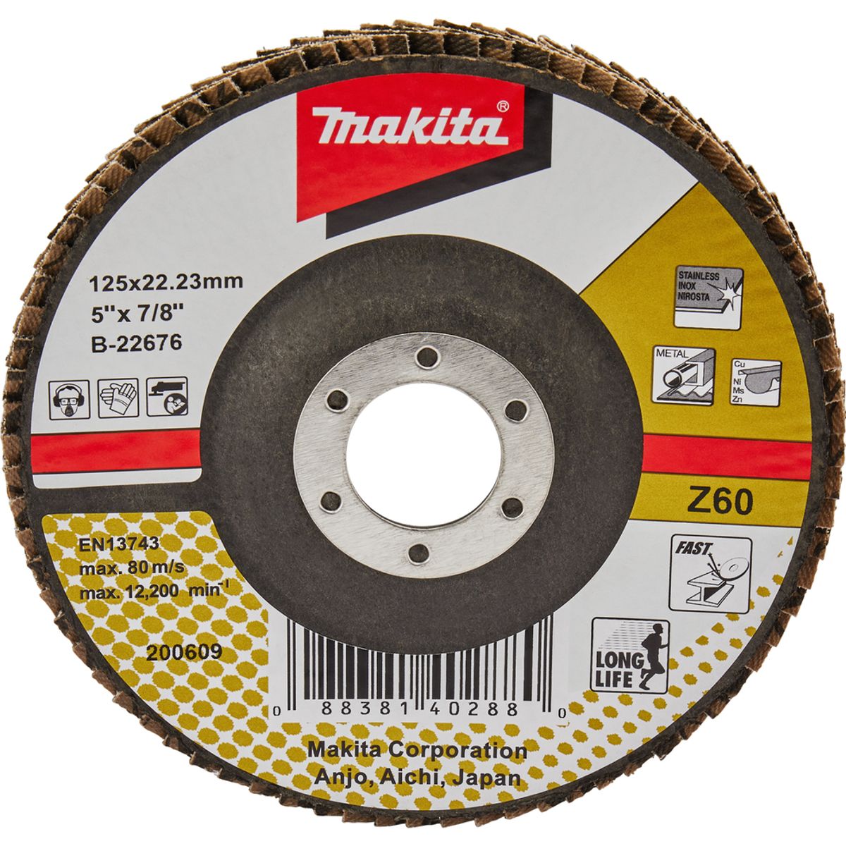 MAKITA - Disco Flap Lija Traslapado 125mm G Z60 Makita B-22676