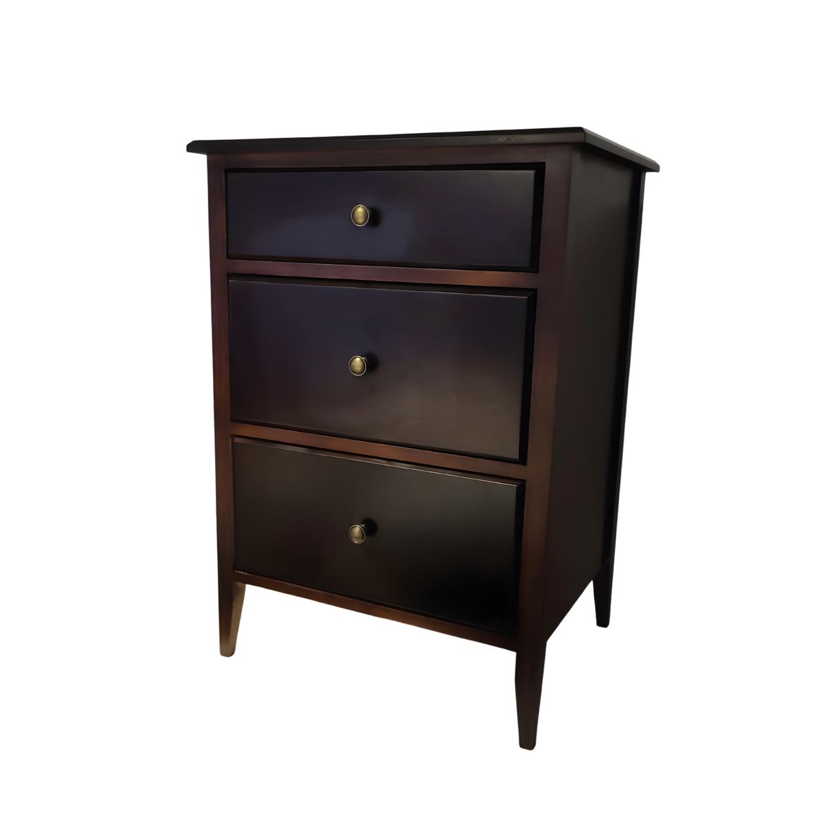 ITAHOME - VELADOR DORMITORIO MOCACCINO 3 CAJONES MADERA