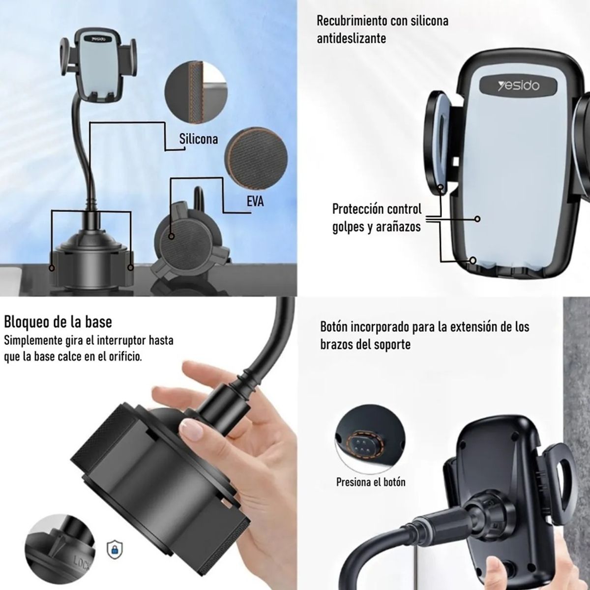 YESIDO - Soporte De Teléfono Para Soportavasos C112 Yesido