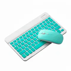 GENERICO - Kit Teclado + Mouse Para Ipad Tablet Celular Pc Bluetooth Verde Agua