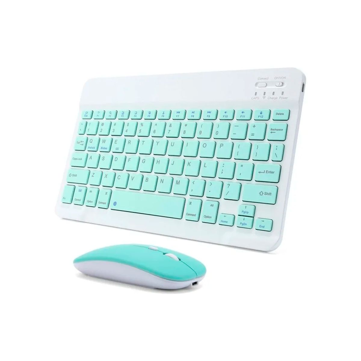 GENERICO - Kit Teclado + Mouse Para Ipad Tablet Celular Pc Bluetooth Verde Agua