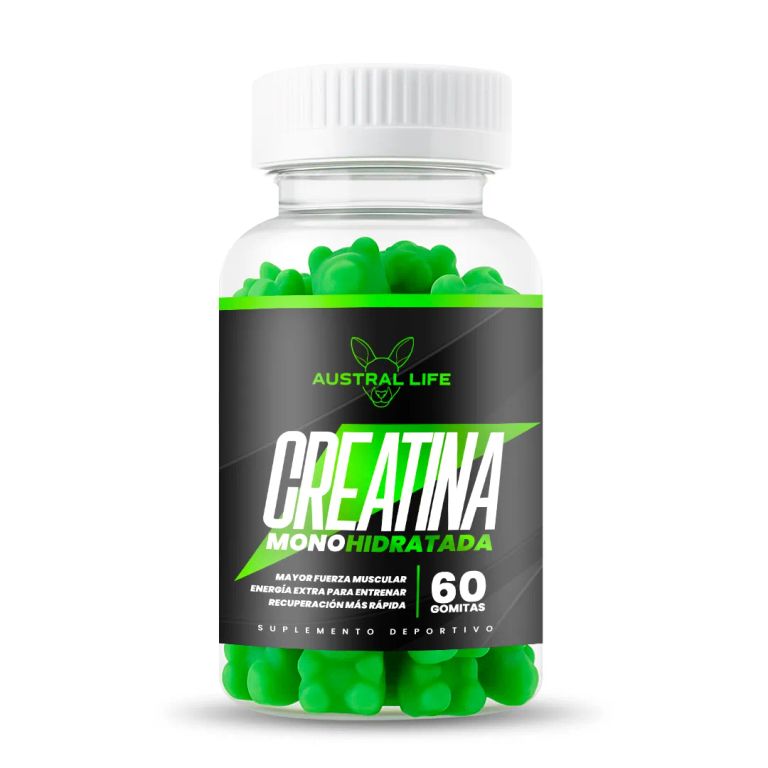 Creatina Monohidratada 5000mg  Sabor Manzana  60 Gummies-Austral Life ...