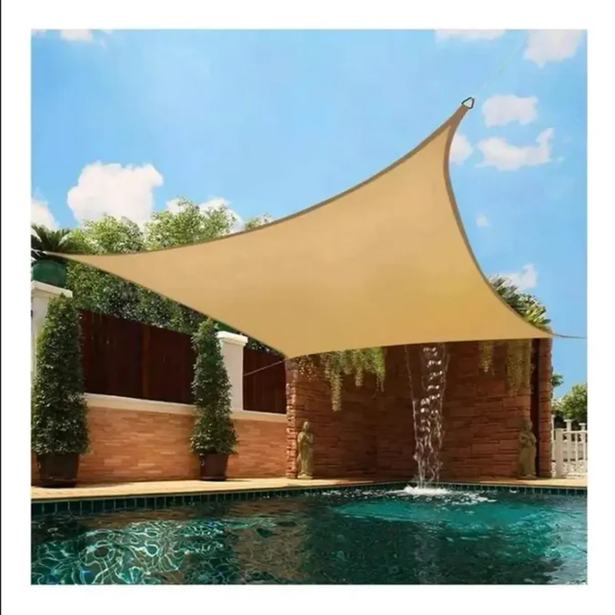 GENERICO - Toldo Vela Sombreadora Malla Sombra 4x4 Rectangular Impermea