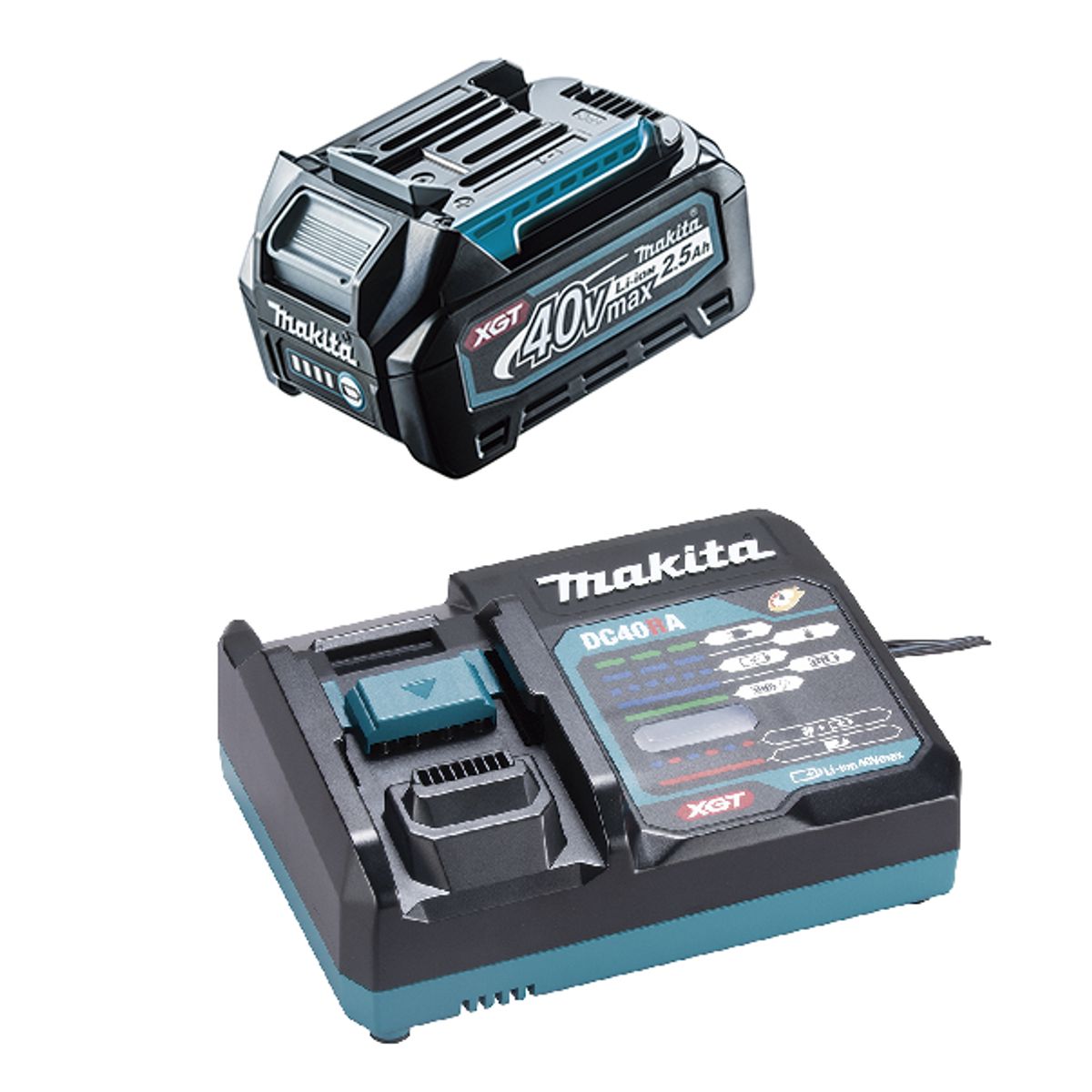 MAKITA - kit Grupo alimentación 2.5 Ah + Cargador 40 Volts Xgt Makita 191k69-2