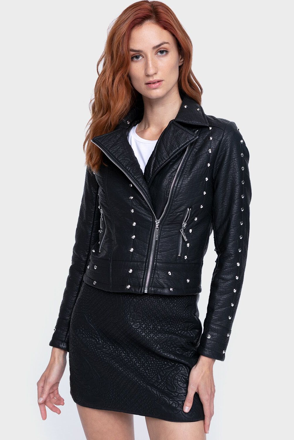 ONA SAEZ - Chaqueta Mujer Pu Quilted Tachas  Roxy Studs.