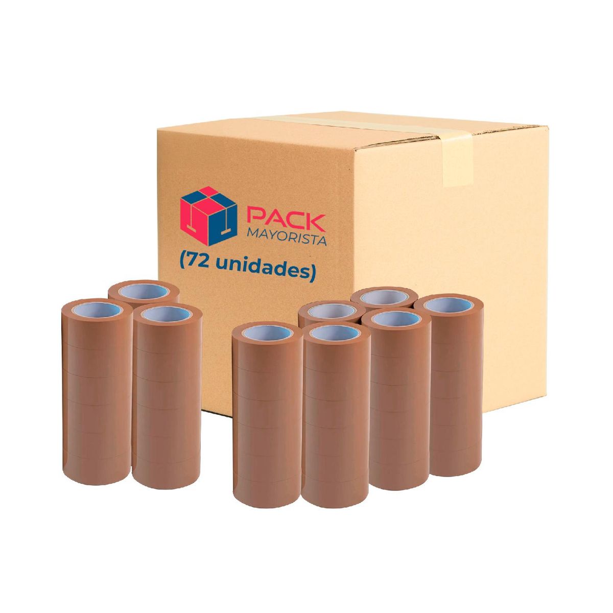 GENERICO - Cinta de Embalaje Café Silenciosa 48mm*40m - Pack Mayorista - 72 uds