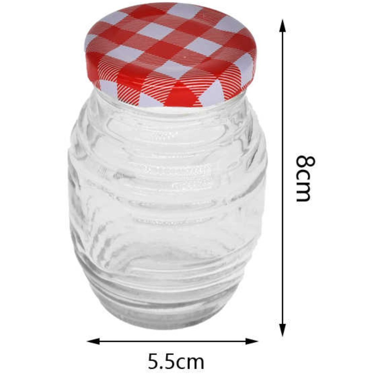 GENERICO - Pack 24 Frasco De Vidrio Coservero Forma de Barril Con Tapa Color Variado 100ml