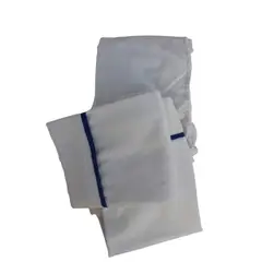 GENERICO - PACK SABANA BAJERA MOLETON BLANCO Y 2 FUNDA MOLETON BLANCO CON VIVO AZUL