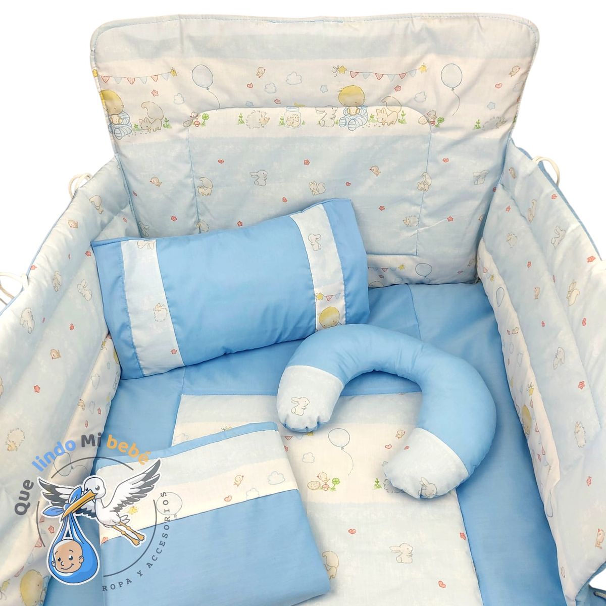 GENERICO - Set para Cuna Estándar Celeste Bebito