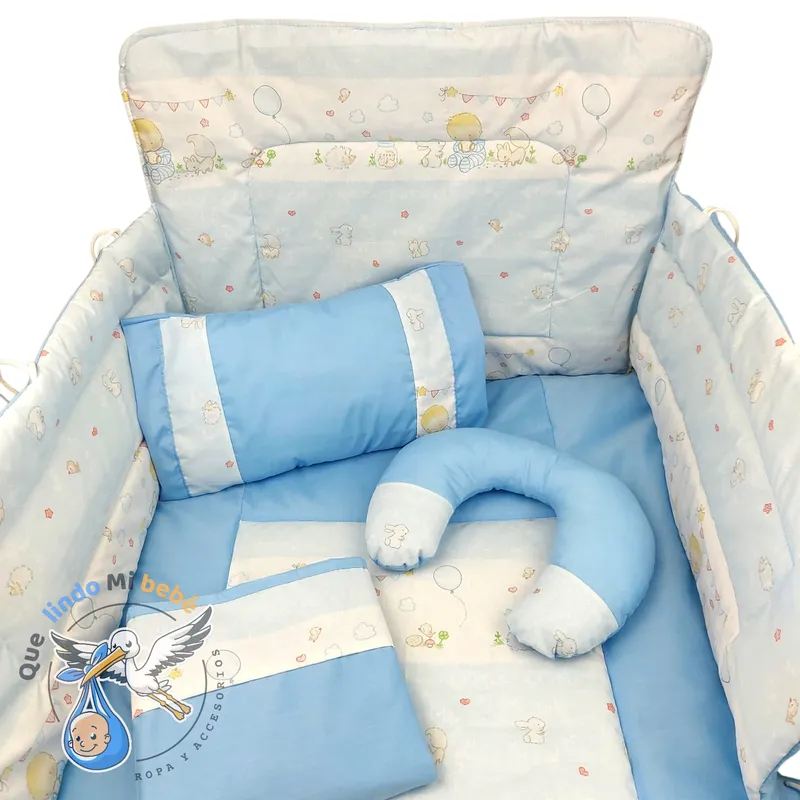 GENERICO - Set para Cuna Estándar Celeste Bebito