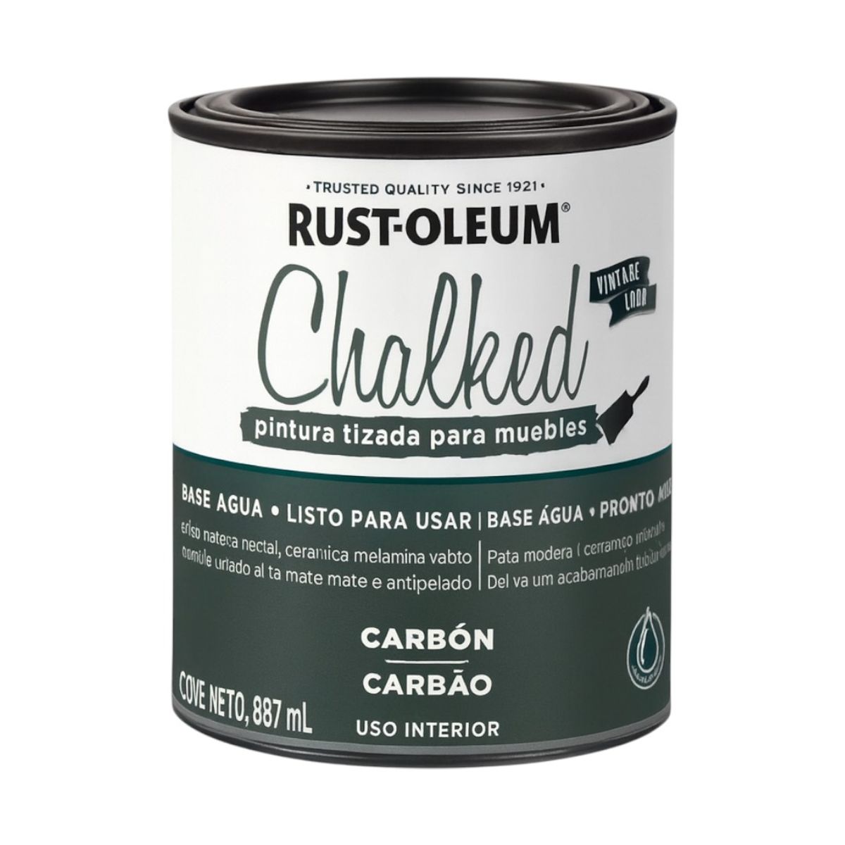 RUST OLEUM - Pintura Tizada para Muebles Chalked Carbon 887ml