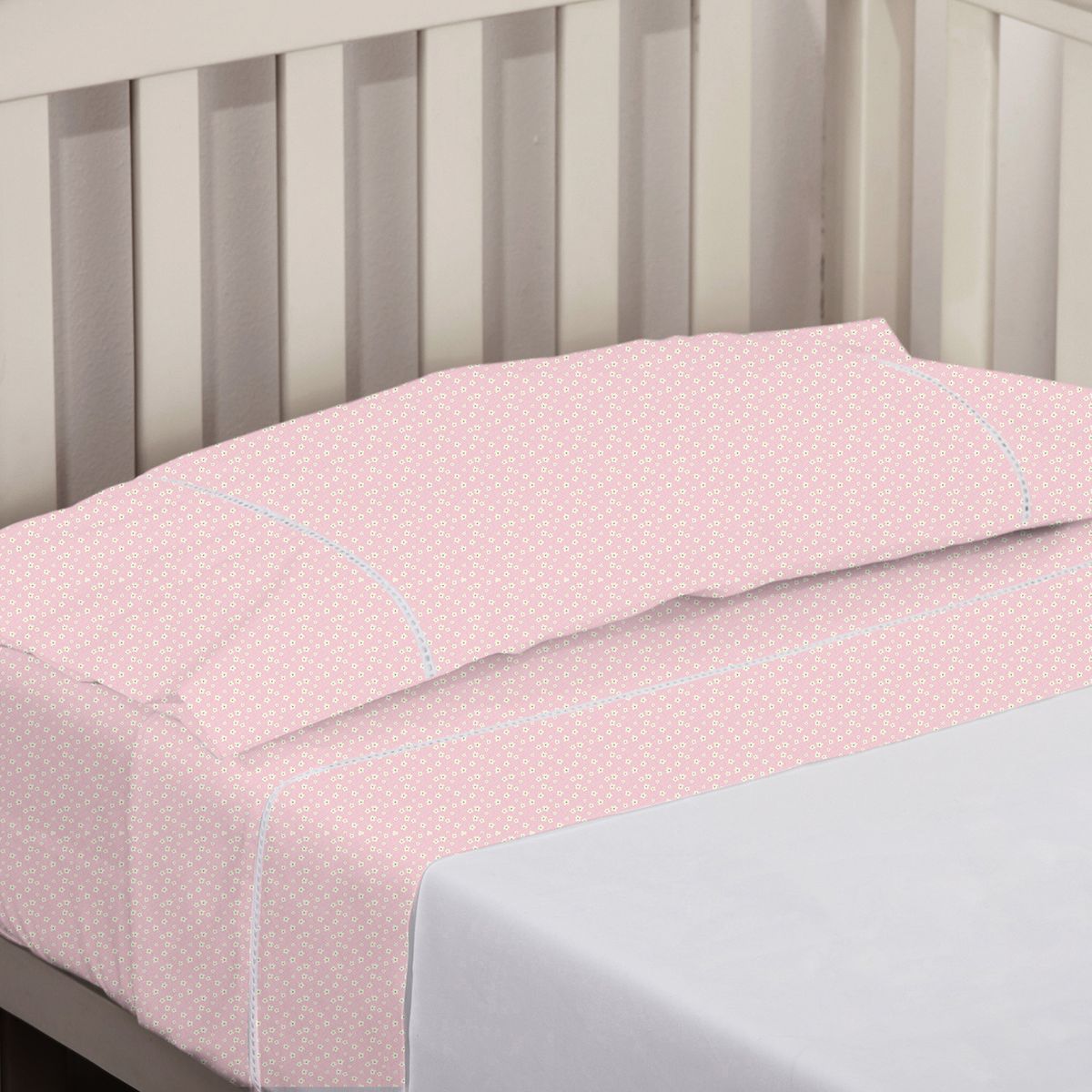 NINA HERRERA - Sábana Estampada Liberty Rosa 220 Hilos Cuna