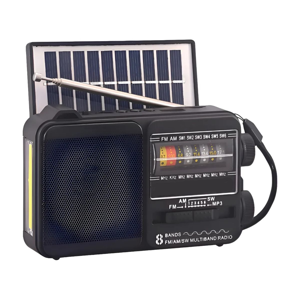 TECNOLAB - Radio Portátil Solar AM FM SW LED 15W TL653BK Tecnolab Negro