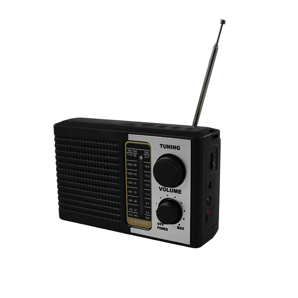 TECNOLAB - Radio Portátil solar AM FM SW 15W LED y USB TL636 Tecnolab