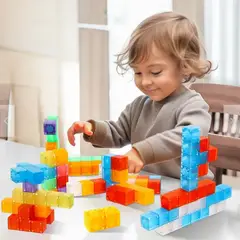 GENERICO - Set Juego De Bloques Magnéticos 96 Piezas Construcción Niños