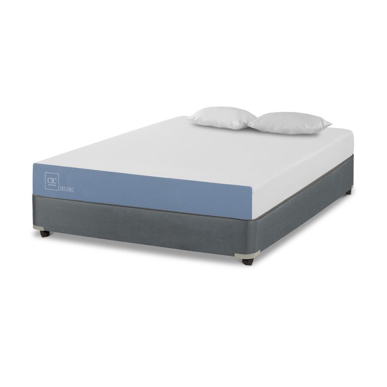 CIC Cama Americana Excellence 2 Plazas x 1.90 mt base normal + 2 Almohadas