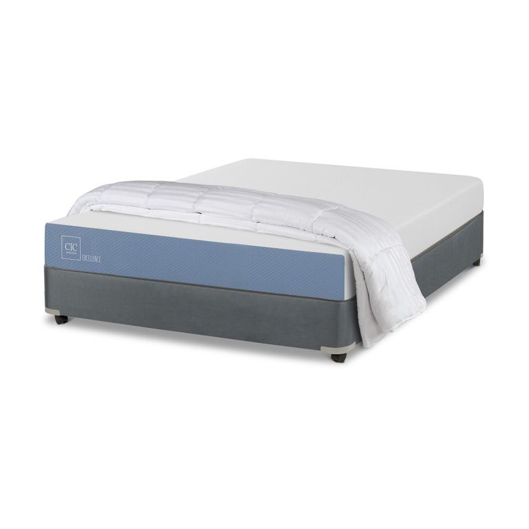 CIC Cama Americana Excellence 2 Plazas x 1.90 mt base normal + 1 Plumón