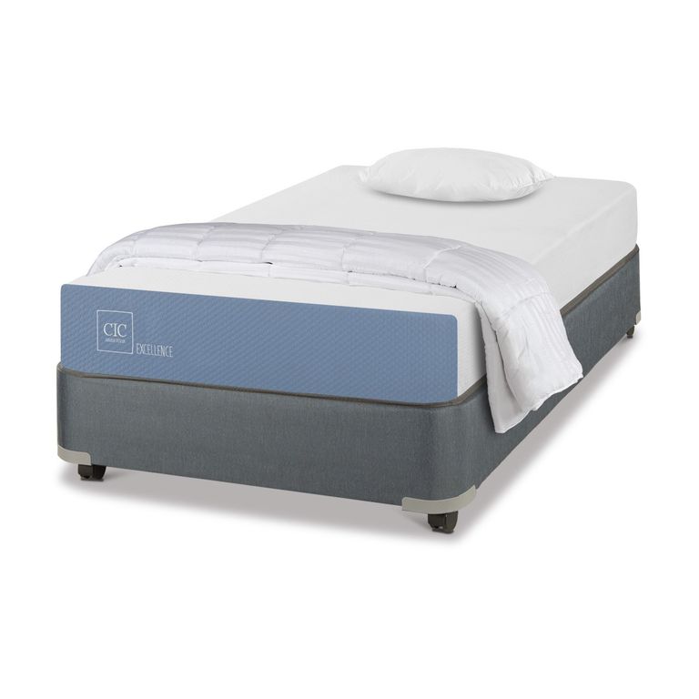 CIC Cama Americana Excellence 1.5 Plazas x 1.90 mt + 1 Almohada + plumón