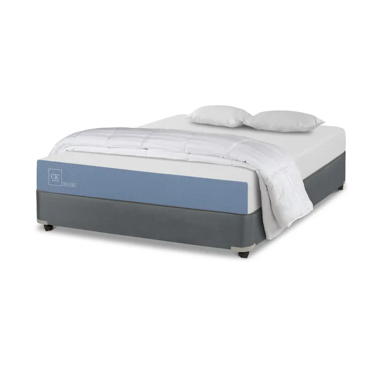 CIC Cama Americana Excellence Full x 1.90 mt base normal + 2 Almohadas + Plumón