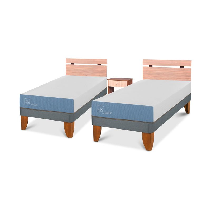 CIC - Cama Europea Cic Excellencen49 1 Plaza + Muebles