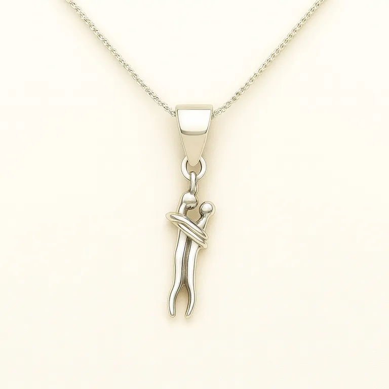 Collar Abrazo infinito en Plata 925 Plateado TALLA UNICA