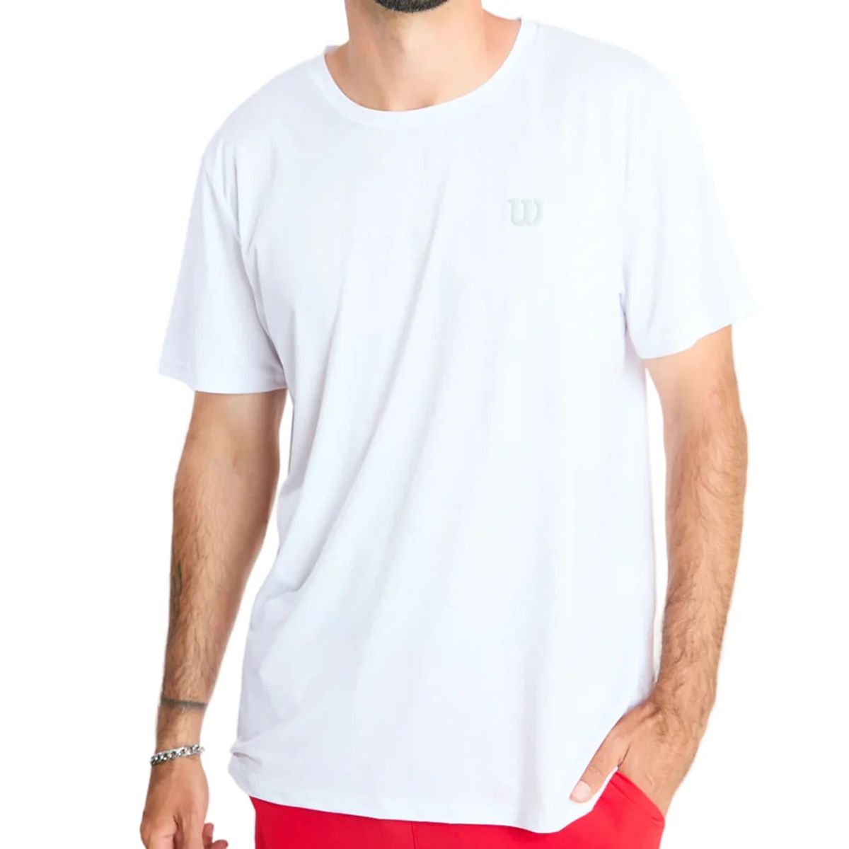 WILSON - Polera Wilson Poly Blanca Tenispadel