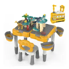 GENERICO - Juguete Mesa De Bloques Con Silla 168 Piezas Accesorios