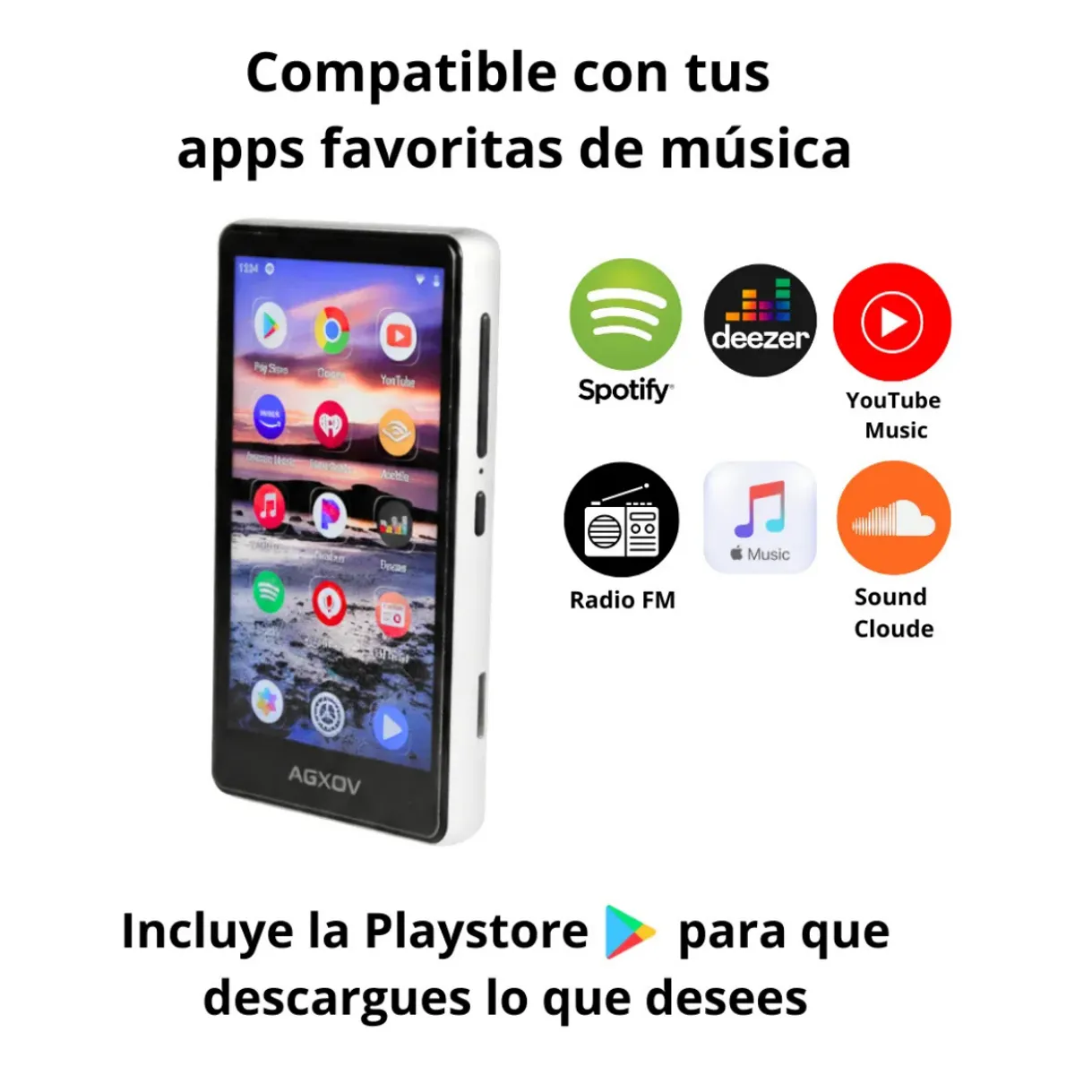 GENERICO - Reproductor De Música Mp4 Mp3 Bluetooth Wifi Android Spotify Radio FM