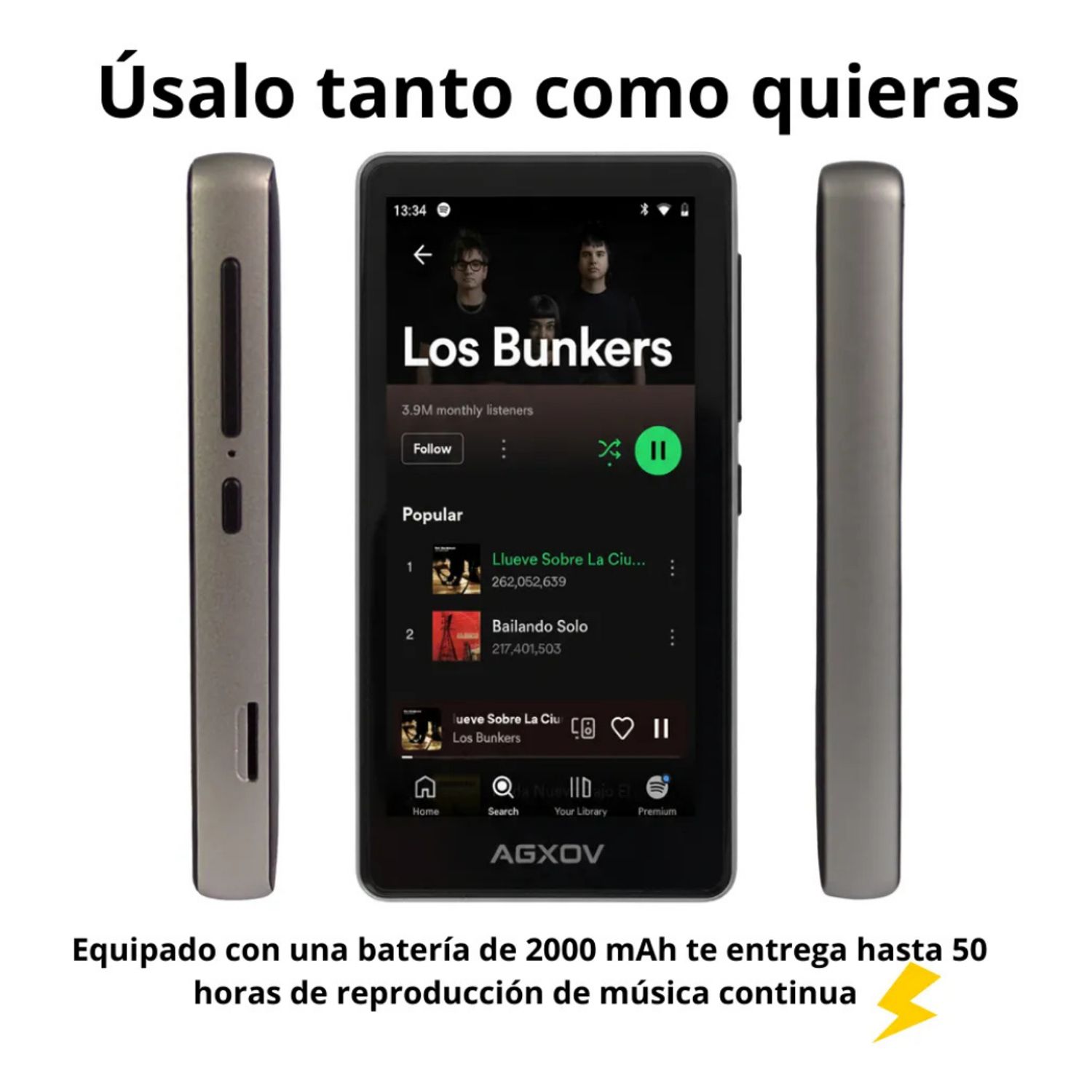 GENERICO Reproductor De Música Mp4 Mp3 Bluetooth Wifi Android