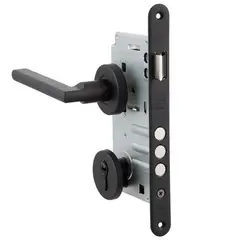 POLI - Cerradura Embutida Milano Black B60 Acceso 1/2