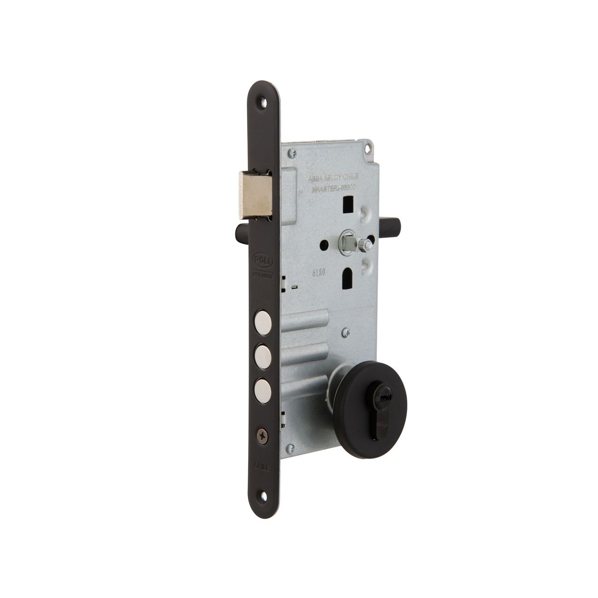 POLI - Cerradura Embutida Milano Black B60 Acceso 1/2