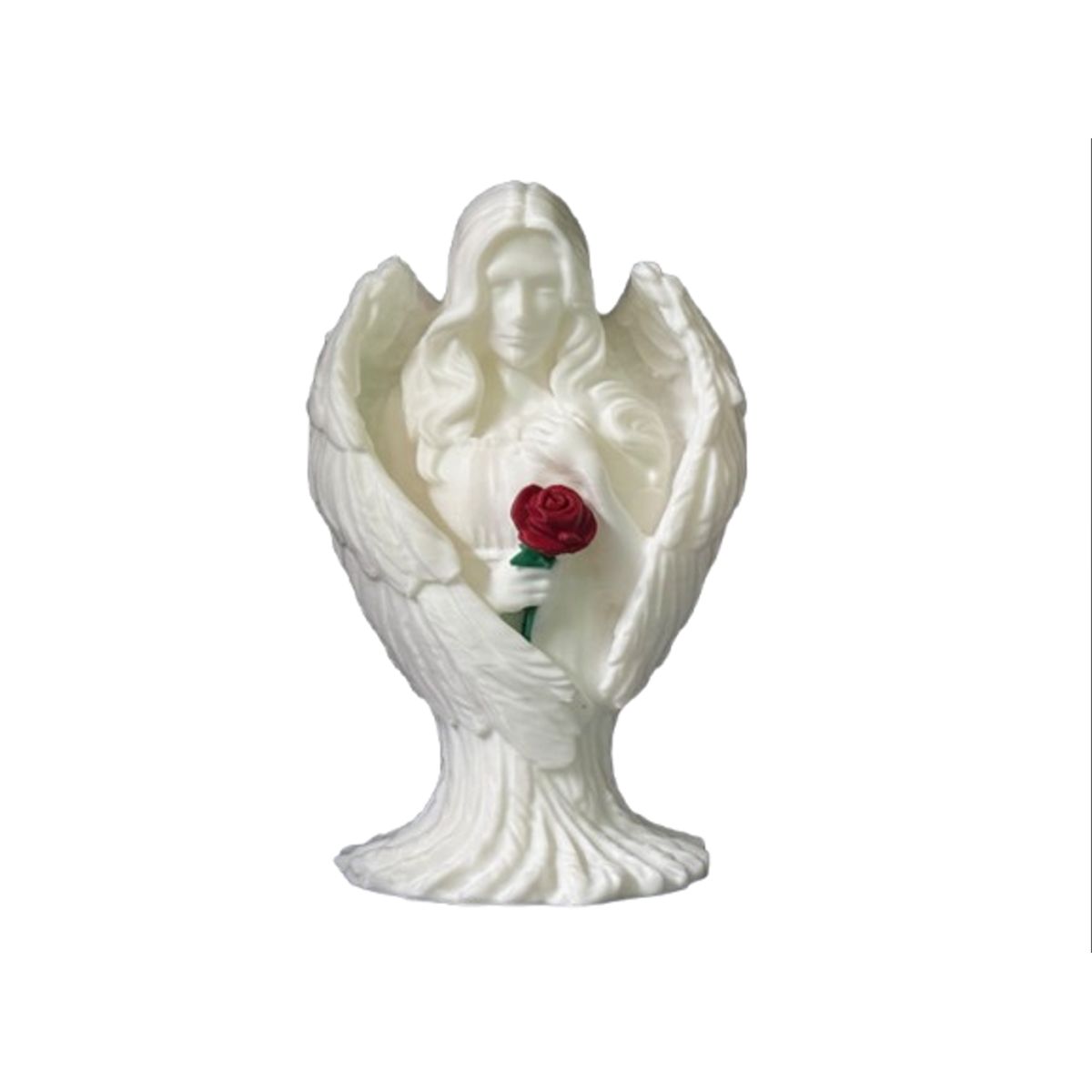 GENERICO - Figura Decoración- Ángel de Escultura con Rosa
