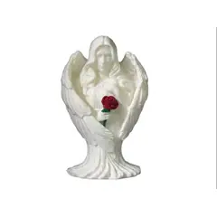 GENERICO - Figura Decoración- Ángel de Escultura con Rosa