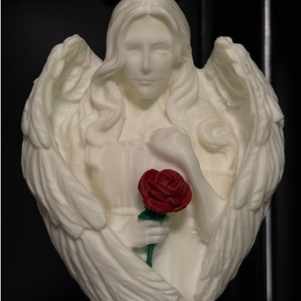 GENERICO - Figura Decoración- Ángel de Escultura con Rosa