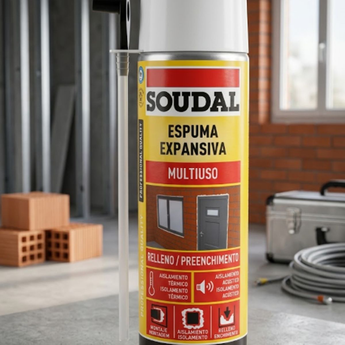 SOUDAL - Espuma Expansiva Poliuretano Soudal 750 Ml. Uso Profesional