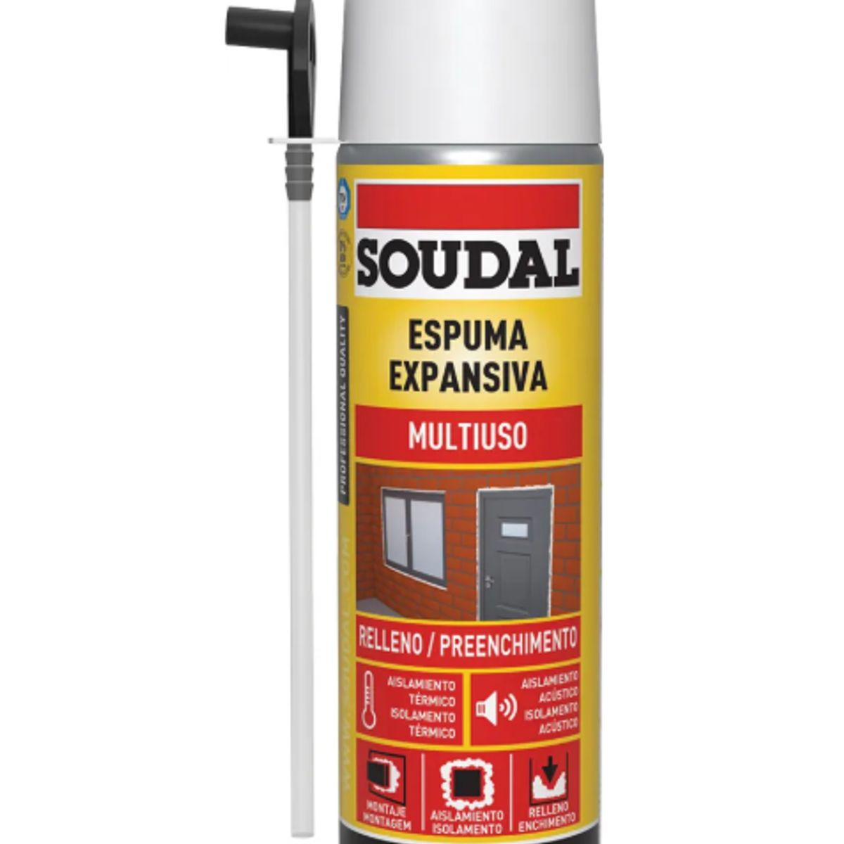 SOUDAL - Espuma Expansiva Poliuretano Soudal 750 Ml. Uso Profesional