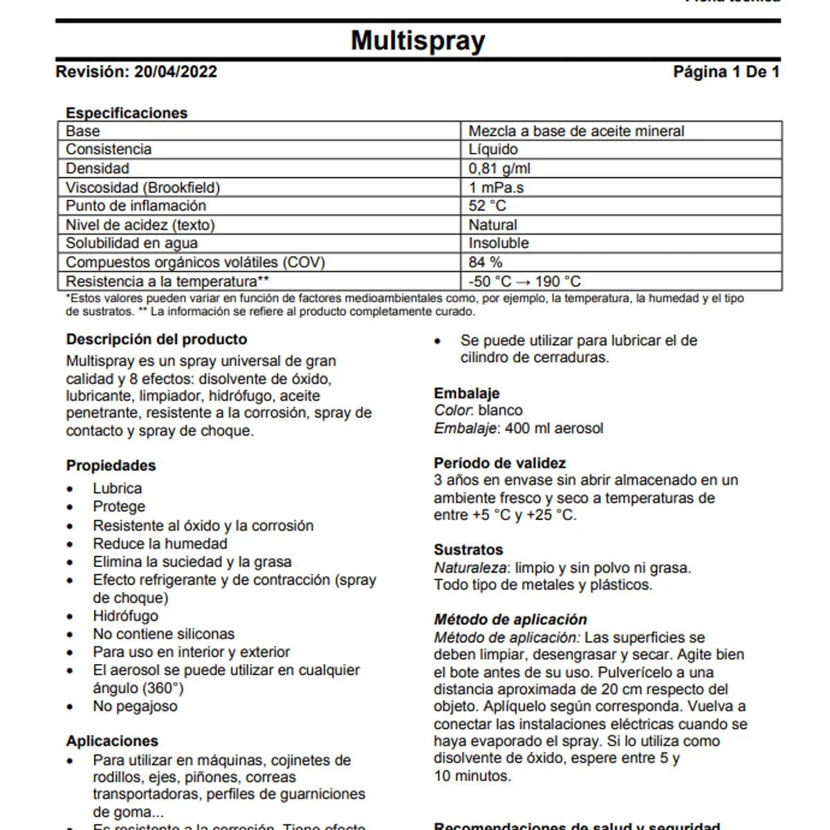 SOUDAL - Lubricante Multi Spray 8 En 1 Universal 400 Ml. Soudal