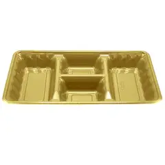 GENERICO - Bandeja rectangular dorada 2pcs 35x18cm