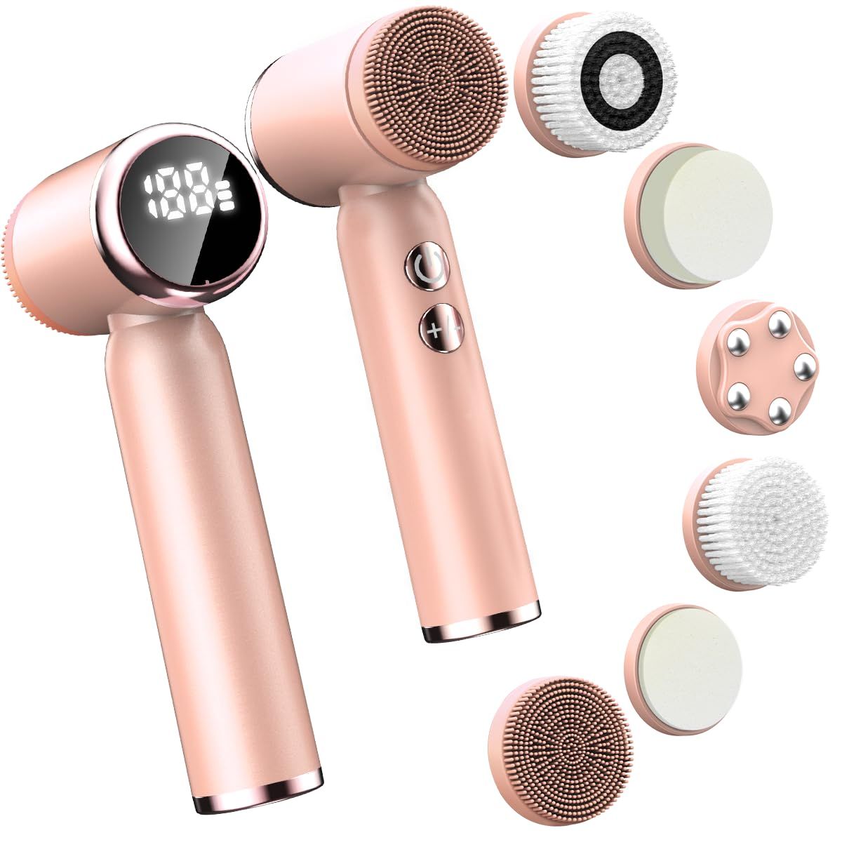 GENERICO - Cepillo Limpieza Limpiador Facial Masajeador Exfoliante de Silicona Electrico Recargable  USB 6 Pcs