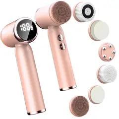 GENERICO - Cepillo Limpieza Limpiador Facial Masajeador Exfoliante de Silicona Electrico Recargable USB 6 Pcs