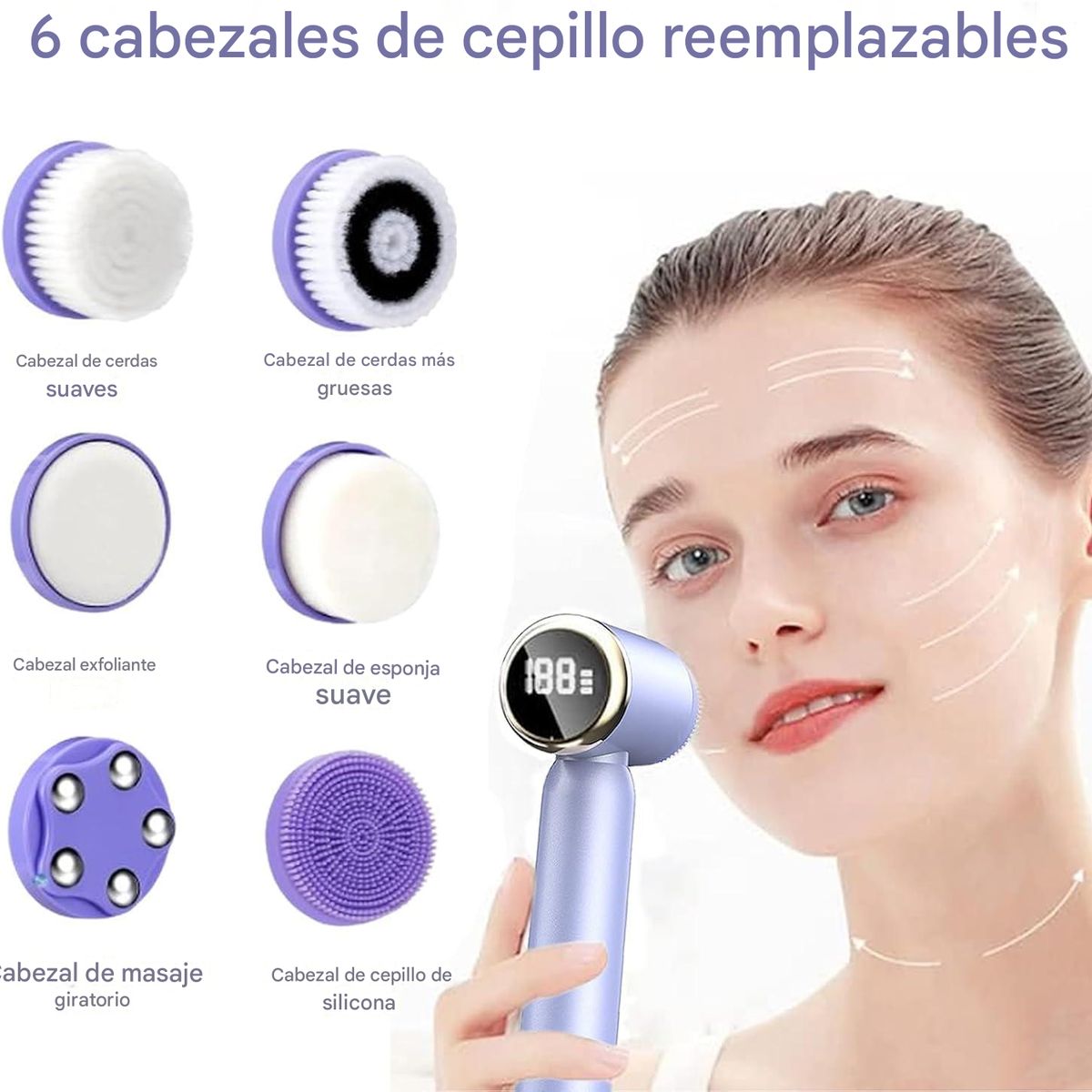 GENERICO - Limpiador Facial Electrico Recargable Masajeador Exfoliante Imperfecciones de Silicona  Impermeable