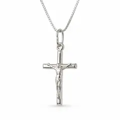 LK LUKSO - Collar Crucifijo Jesús Cruz 50cm en Plata 925