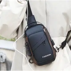 GENERICO - Bolso Cruzado de Hombre Banano Gran Capacidad Impermeable