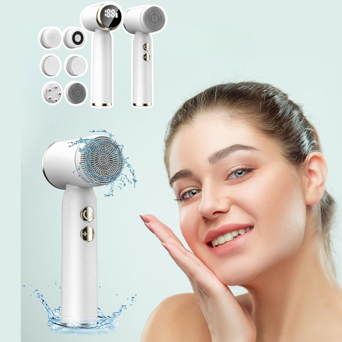 GENERICO - Limpiador Facial Electrico Cepillo Limpieza Masajeador Exfoliante Imperfecciones Silicon Impermeable