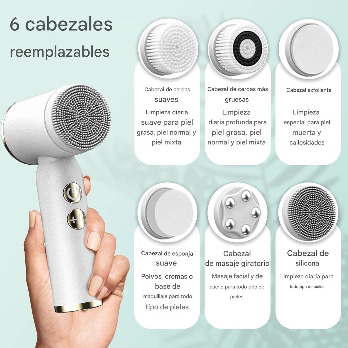 GENERICO - Limpiador Facial Electrico Cepillo Limpieza Masajeador Exfoliante Imperfecciones Silicon Impermeable